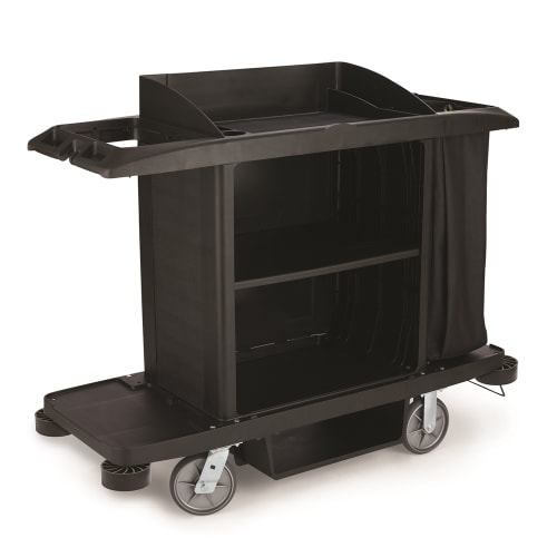 Rubbermaid Executive Full Size Housekeeping Cart, Traditional, Black